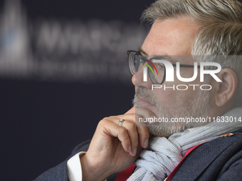 Dietmar Nietan of Social Democratic Party (SPD) and Coordinator of German-Polish Intersocietal and Cross-border Cooperation looks on during...