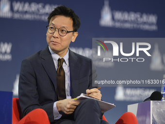 Taiwan's Deputy Secretary-General of the National Security Council Fei-Fan Lin looks on during the Warsaw Security Forum 2024 in Warsaw, Pol...