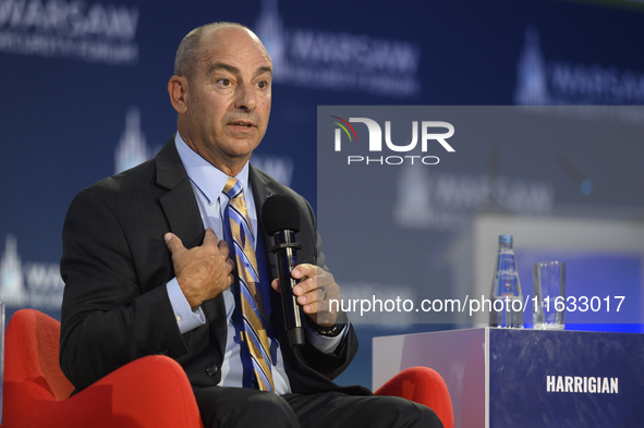 Gen. Jeffrey Harrigian, Vice President Strategic Campaigns at Lockheed Martin speaks during the Warsaw Security Forum 2024 in Warsaw, Poland...