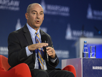 Gen. Jeffrey Harrigian, Vice President Strategic Campaigns at Lockheed Martin speaks during the Warsaw Security Forum 2024 in Warsaw, Poland...