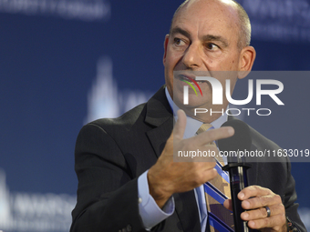 Gen. Jeffrey Harrigian, Vice President Strategic Campaigns at Lockheed Martin speaks during the Warsaw Security Forum 2024 in Warsaw, Poland...