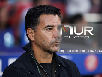 Michel is the coach of Girona FC during the UEFA Champions League 2024/25 League Phase MD2 match between Girona FC and Feyenoord at Estadi M...