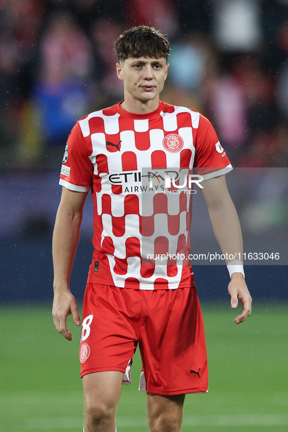 18 Krejci of Girona FC participates in the UEFA Champions League 2024/25 League Phase MD2 match between Girona FC and Feyenoord at Estadi Mo...