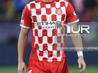 18 Krejci of Girona FC participates in the UEFA Champions League 2024/25 League Phase MD2 match between Girona FC and Feyenoord at Estadi Mo...