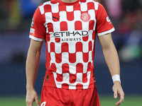 18 Krejci of Girona FC participates in the UEFA Champions League 2024/25 League Phase MD2 match between Girona FC and Feyenoord at Estadi Mo...