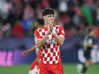 18 Krejci of Girona FC participates in the UEFA Champions League 2024/25 League Phase MD2 match between Girona FC and Feyenoord at Estadi Mo...