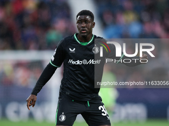 Ibrahim Osman of Feyenoord participates in the UEFA Champions League 2024/25 League Phase MD2 match between Girona FC and Feyenoord at Estad...