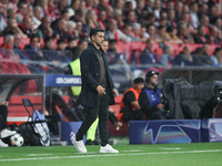 Michel is the coach of Girona FC during the UEFA Champions League 2024/25 League Phase MD2 match between Girona FC and Feyenoord at Estadi M...