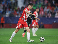 Krejci of Girona FC controls the ball during the UEFA Champions League 2024/25 League Phase MD2 match between Girona FC and Feyenoord at Est...