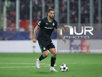 David Hancko of Feyenoord controls the ball during the UEFA Champions League 2024/25 League Phase MD2 match between Girona FC and Feyenoord...