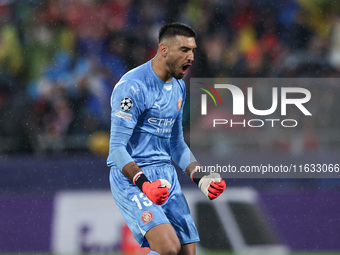 Gazzaniga of Girona FC celebrates a goal during the UEFA Champions League 2024/25 League Phase MD2 match between Girona FC and Feyenoord at...