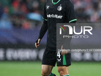 Inbeom Hwang of Feyenoord participates in the UEFA Champions League 2024/25 League Phase MD2 match between Girona FC and Feyenoord at Estadi...