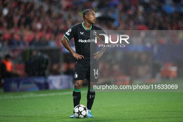 Igor Paixao of Feyenoord participates in the UEFA Champions League 2024/25 League Phase MD2 match between Girona FC and Feyenoord at Estadi...