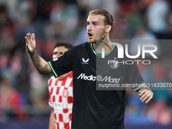 Thomas Beelen of Feyenoord participates in the UEFA Champions League 2024/25 League Phase MD2 match between Girona FC and Feyenoord at Estad...