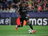 Antoni Milambo of Feyenoord controls the ball during the UEFA Champions League 2024/25 League Phase MD2 match between Girona FC and Feyenoor...