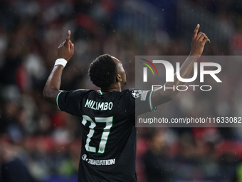 Antoni Milambo of Feyenoord celebrates after scoring a goal during the UEFA Champions League 2024/25 League Phase MD2 match between Girona F...