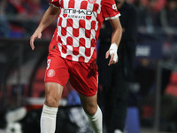 Miguel Gutierrez of Girona FC controls the ball during the UEFA Champions League 2024/25 League Phase MD2 match between Girona FC and Feyeno...