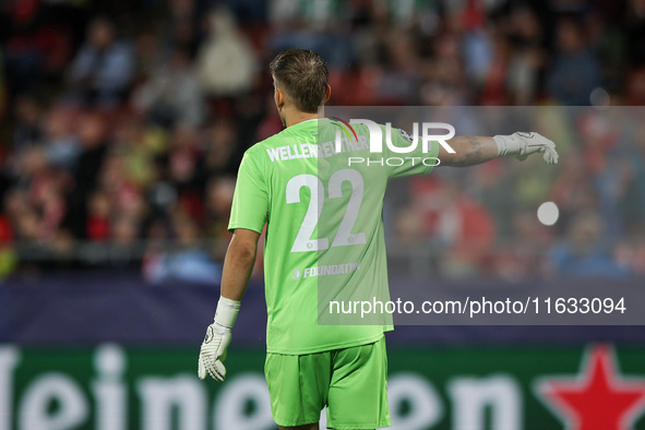 Timon Wellenreuther of Feyenoord participates in the UEFA Champions League 2024/25 League Phase MD2 match between Girona FC and Feyenoord at...