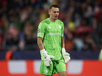 Timon Wellenreuther of Feyenoord participates in the UEFA Champions League 2024/25 League Phase MD2 match between Girona FC and Feyenoord at...