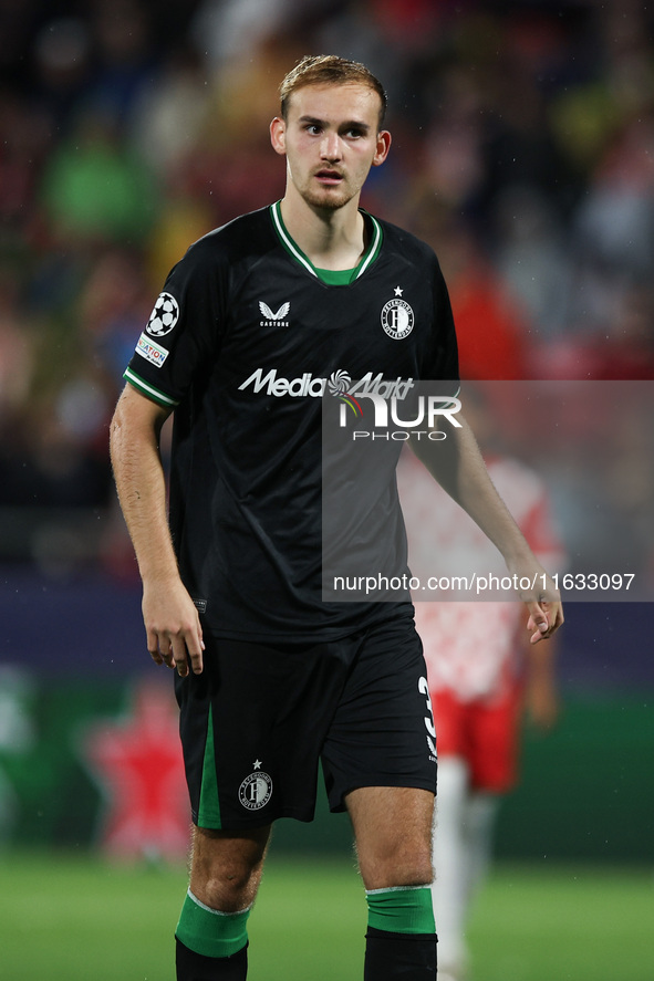 Thomas Beelen of Feyenoord participates in the UEFA Champions League 2024/25 League Phase MD2 match between Girona FC and Feyenoord at Estad...