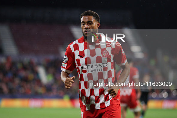 Danjuma of Girona FC participates in the UEFA Champions League 2024/25 League Phase MD2 match between Girona FC and Feyenoord at Estadi Mont...