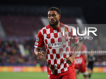 Danjuma of Girona FC participates in the UEFA Champions League 2024/25 League Phase MD2 match between Girona FC and Feyenoord at Estadi Mont...