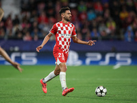 Martin of Girona FC controls the ball during the UEFA Champions League 2024/25 League Phase MD2 match between Girona FC and Feyenoord at Est...