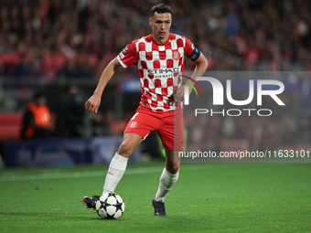 Arnau Martinez of Girona FC controls the ball during the UEFA Champions League 2024/25 League Phase MD2 match between Girona FC and Feyenoor...