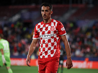 Abel Ruiz of Girona FC participates in the UEFA Champions League 2024/25 League Phase MD2 match between Girona FC and Feyenoord at Estadi Mo...