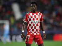 Asprilla of Girona FC participates in the UEFA Champions League 2024/25 League Phase MD2 match between Girona FC and Feyenoord at Estadi Mon...