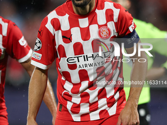 Stuani of Girona FC participates in the UEFA Champions League 2024/25 League Phase MD2 match between Girona FC and Feyenoord at Estadi Monti...