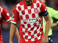 Stuani of Girona FC participates in the UEFA Champions League 2024/25 League Phase MD2 match between Girona FC and Feyenoord at Estadi Monti...