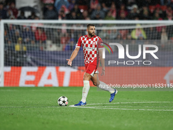 David Lopez of Girona FC controls the ball during the UEFA Champions League 2024/25 League Phase MD2 match between Girona FC and Feyenoord a...