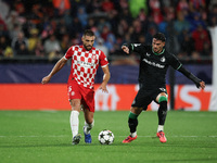 David Lopez of Girona FC controls the ball during the UEFA Champions League 2024/25 League Phase MD2 match between Girona FC and Feyenoord a...