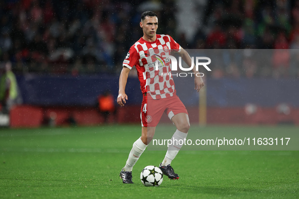 Martinez of Girona FC plays during the UEFA Champions League 2024/25 League Phase MD2 match between Girona FC and Feyenoord at Estadi Montil...