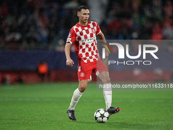 Martinez of Girona FC plays during the UEFA Champions League 2024/25 League Phase MD2 match between Girona FC and Feyenoord at Estadi Montil...