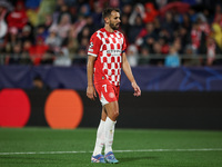 Stuani of Girona FC participates in the UEFA Champions League 2024/25 League Phase MD2 match between Girona FC and Feyenoord at Estadi Monti...