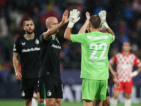 Timon Wellenreuther of Feyenoord celebrates the victory with Gernot Trauner of Feyenoord during the UEFA Champions League 2024/25 League Pha...