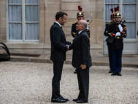 President of the French Republic Emmanuel Macron holds a bilateral meeting with Norodom Sihamoni, King of Cambodia, in Paris, France, on Oct...