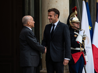 President of the French Republic Emmanuel Macron holds a bilateral meeting with Norodom Sihamoni, King of Cambodia, in Paris, France, on Oct...