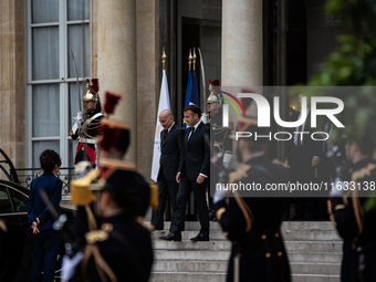 President of the French Republic Emmanuel Macron holds a bilateral meeting with Norodom Sihamoni, King of Cambodia, in Paris, France, on Oct...