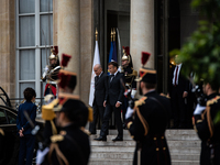 President of the French Republic Emmanuel Macron holds a bilateral meeting with Norodom Sihamoni, King of Cambodia, in Paris, France, on Oct...