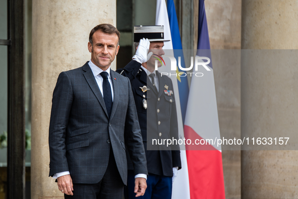 President of the French Republic Emmanuel Macron holds a bilateral meeting with Nikol Pachinian, Armenian Prime Minister, in Paris, France,...