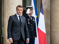 President of the French Republic Emmanuel Macron holds a bilateral meeting with Nikol Pachinian, Armenian Prime Minister, in Paris, France,...