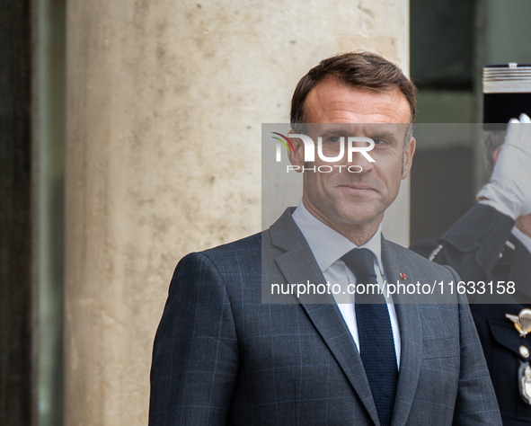 President of the French Republic Emmanuel Macron holds a bilateral meeting with Nikol Pachinian, Armenian Prime Minister, in Paris, France,...