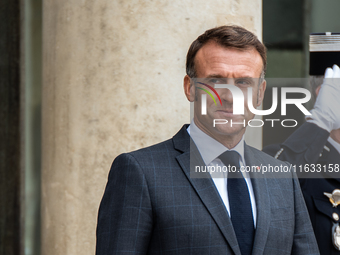 President of the French Republic Emmanuel Macron holds a bilateral meeting with Nikol Pachinian, Armenian Prime Minister, in Paris, France,...