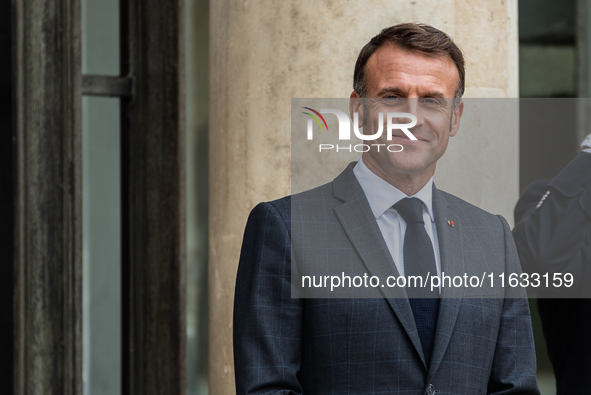 President of the French Republic Emmanuel Macron holds a bilateral meeting with Nikol Pachinian, Armenian Prime Minister, in Paris, France,...