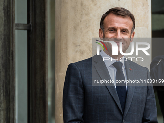 President of the French Republic Emmanuel Macron holds a bilateral meeting with Nikol Pachinian, Armenian Prime Minister, in Paris, France,...