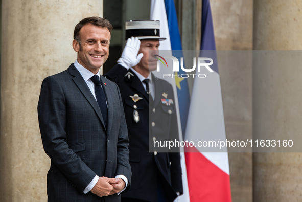 President of the French Republic Emmanuel Macron holds a bilateral meeting with Nikol Pachinian, Armenian Prime Minister, in Paris, France,...