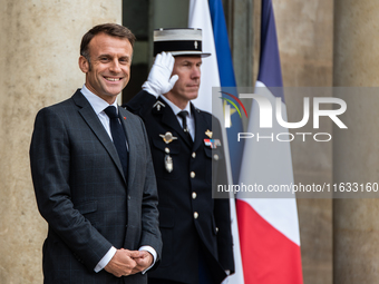 President of the French Republic Emmanuel Macron holds a bilateral meeting with Nikol Pachinian, Armenian Prime Minister, in Paris, France,...